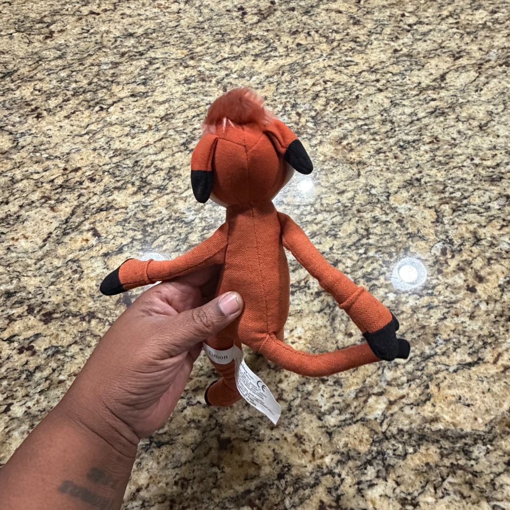 Disney Lion King Timon Plush Bean Bag Toy Textured Canvas 10 inch - Picture 6 of 7